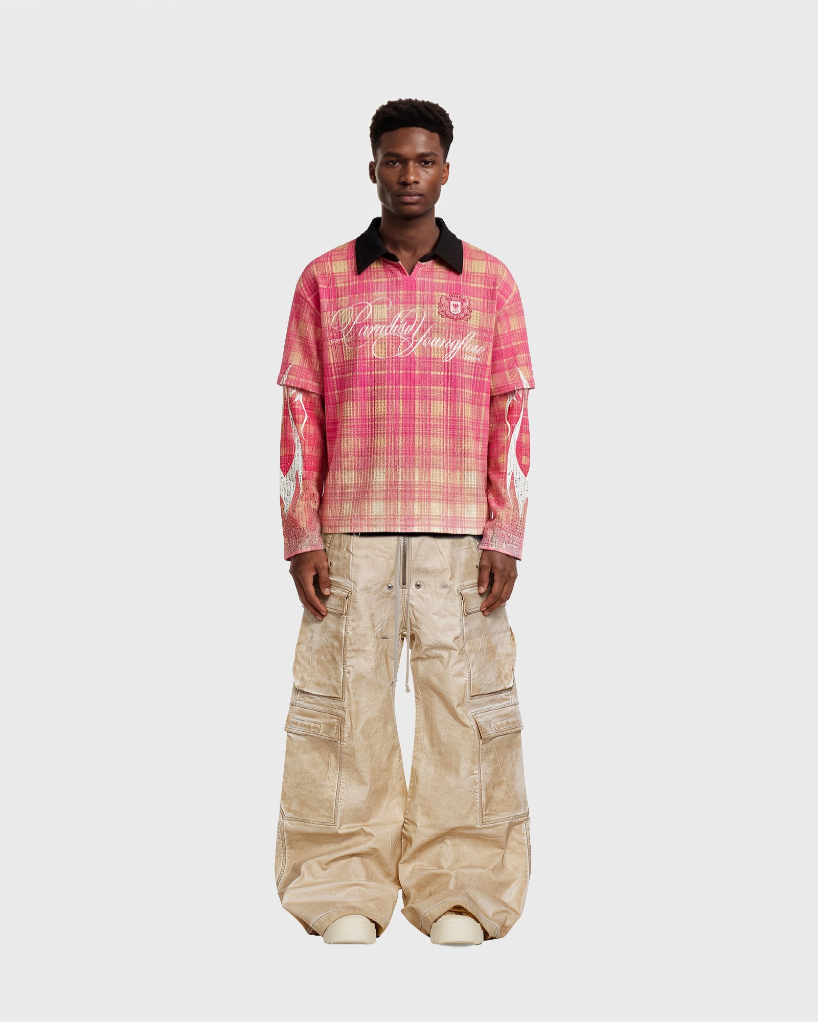 PARADISE LONG SLEEVES PINK – WAFFLE SERIES: imagen 2