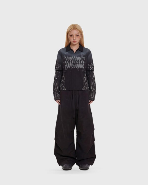 PARADISE LONG SLEEVES BLACK – WAFFLE SERIES