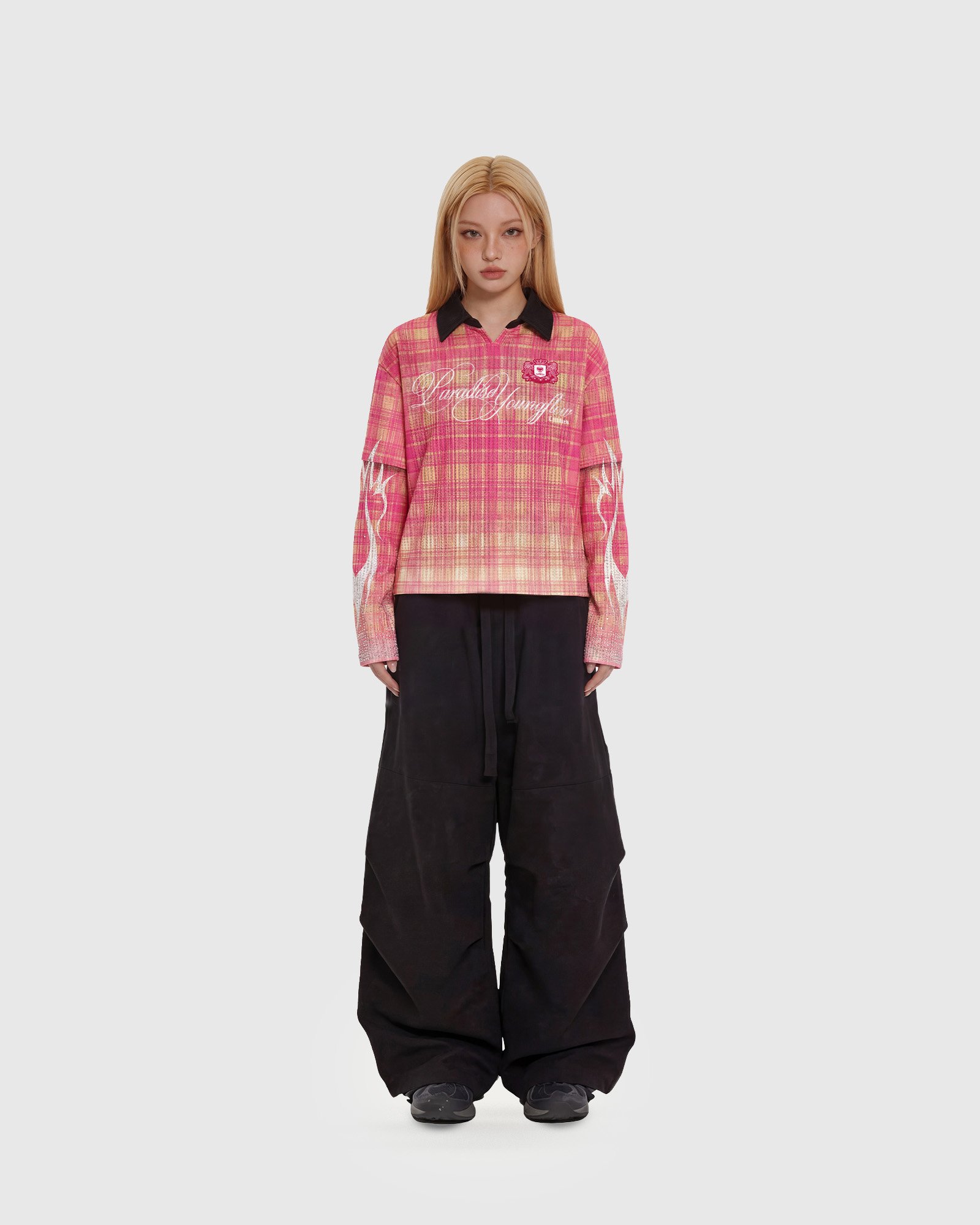 PARADISE LONG SLEEVES PINK – WAFFLE SERIES: imagen 3
